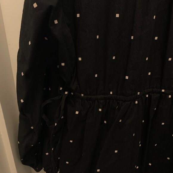 Women's Madewell Button-Front Tie-Waist Mini Dress in Square Spot Size XL - Picture 4 of 6